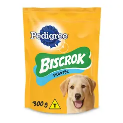 BISCOITO BISCROK PEDIGREE FILHOTES SABOR LEITE 300G