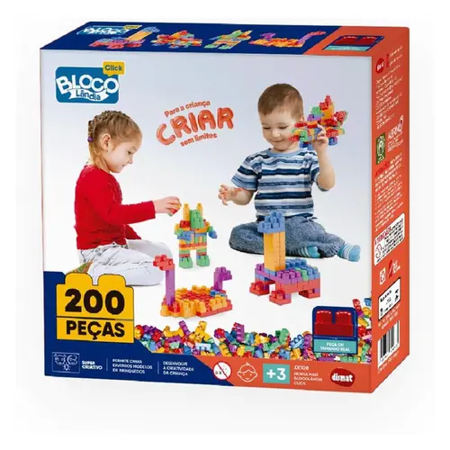 BLOCOLANDIA BRINQUEDO PARA MONTAR CLICK C/200 PECAS