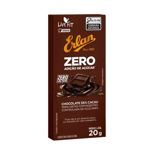 CHOCOLATE ERLAN 55% + CARAMELO ZERO 20G