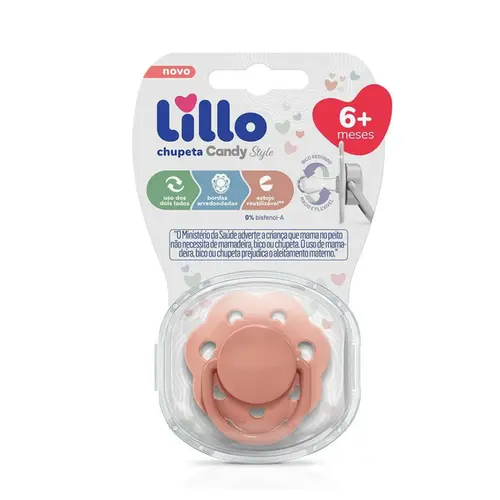 CHUPETA LILLO CANDY BICO REDONDO SILICONE 6M+