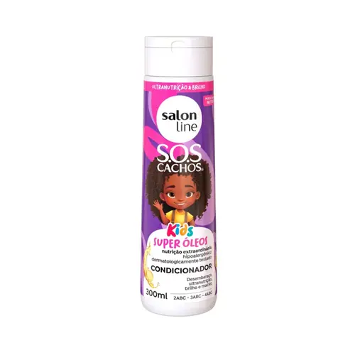 CONDICIONADOR SALON LINE KIDS S.O.S CACHOS SUPER OLEO 300ML