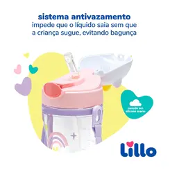 COPO INFANTIL COM CANUDO E ALÇA LILLO UNICORNIO 400ML