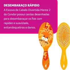 ESCOVA DE CABELO DIVERTIDA MENTE CONDOR RAQUETE