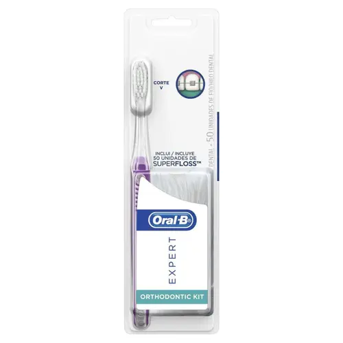 ESCOVA DE DENTE ORAL-B ORTODONTICA + FIO DENTAL SUPER FLOSS
