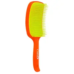 ESCOVA DE CABELO RAQUETE SANTA CLARA LARANJA/VERDE