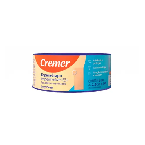 ESPARADRAPO IMPERMEÁVEL BEGE CREMER 2,5CM X 3M