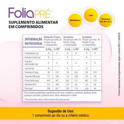 POLIVITAMÍNICO FOLIA PRE PARA GESTANTES 30 COMPRIMIDOS