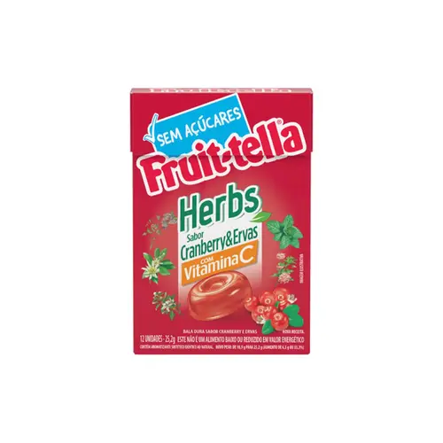 BALA FRUITTELLA HERBS CRANBERRY E ERVAS 25,2G