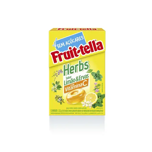 BALA FRUITTELLA HERBS LIMAO E ERVAS 25,2G