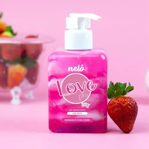 GEL PARA VIRILHA MORANGO COM CREME - LOVE GIRL 250G