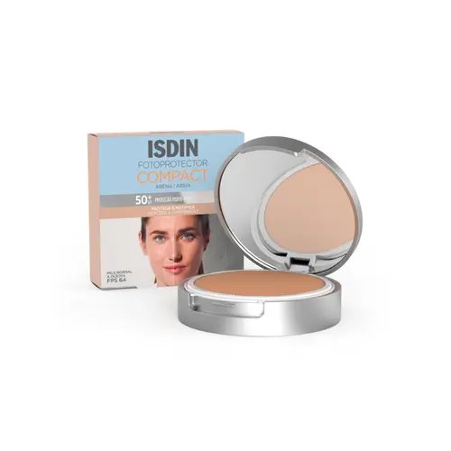 PROTETOR SOLAR FACIAL EM PÓ ISDIN COMPACT AREIA FPS50 10G
