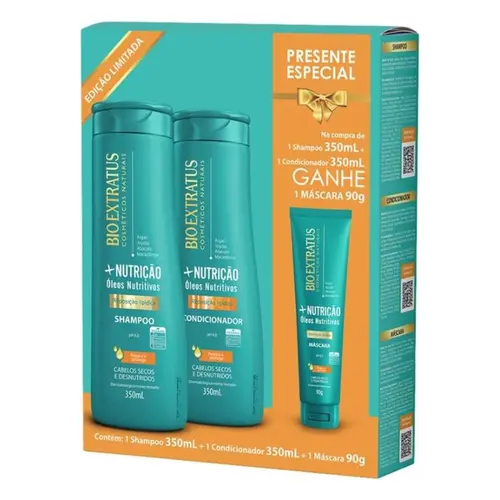 KIT BIO EXTRATUS + NUTRICAO SHAMPOO + CONDICIONADOR + MÁSCARA