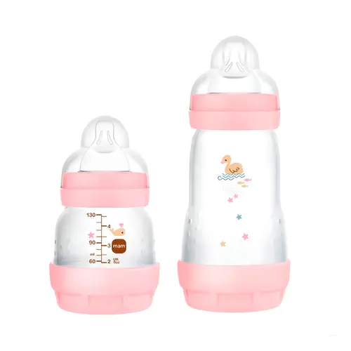 KIT MAMADEIRA MAM EASY START ANTICOLICA COR ROSA - 260ML + 130ML