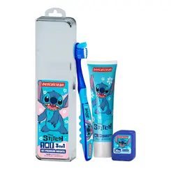 KIT STITCH DENTALCLEAN ESCOVA DE DENTE + FIO DENTAL + PASTA DE DENTE