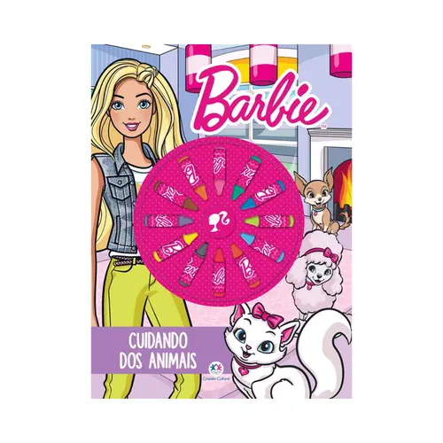 LIVRO GIZ DE CERA BARBIE CUIDANDO DOS ANIMAIS