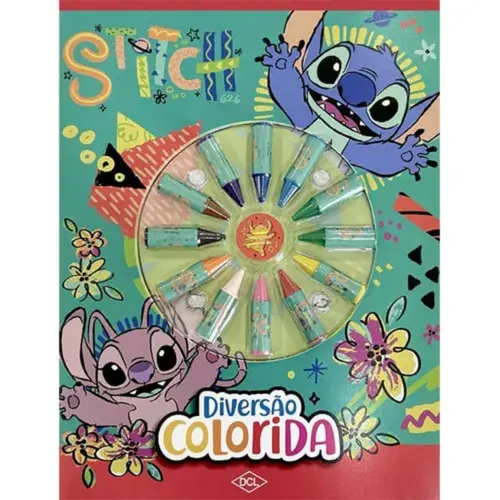 LIVRO STITCH DIVERSAO COLORIDA C/ GIZ