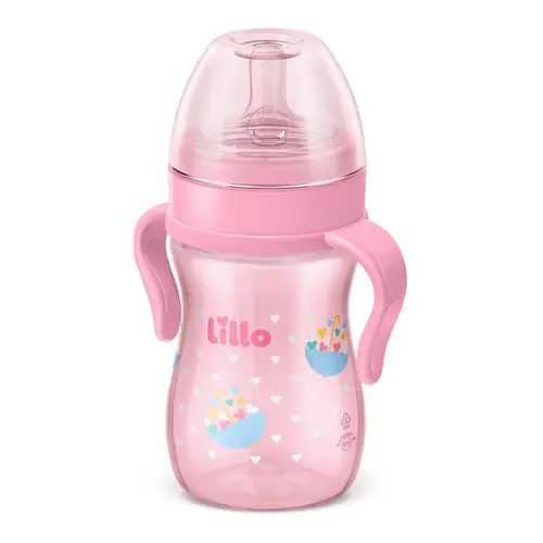 MAMADEIRA LILLO EVOLUTION ROSA COM ALÇA 240ML