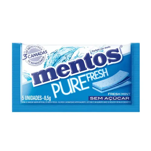 MENTOS PURE FRESH CHICLETE SEM AÇÚCAR SABOR MINT 8,5G