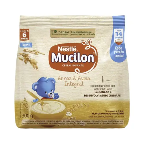 CEREAL INFANTIL NESTLE MUCILON ARROZ E AVEIA 300G