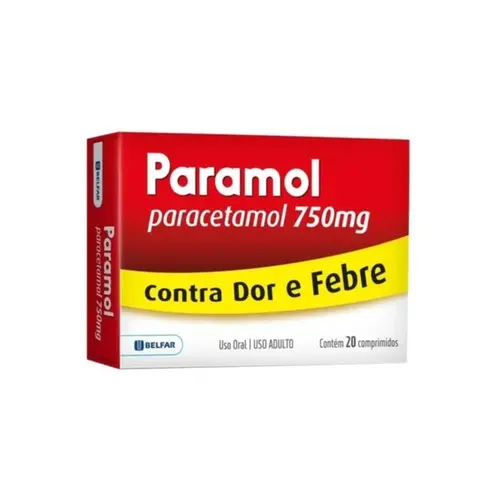 PARAMOL 750MG CAIXA COM 20 COMPRIMIDOS