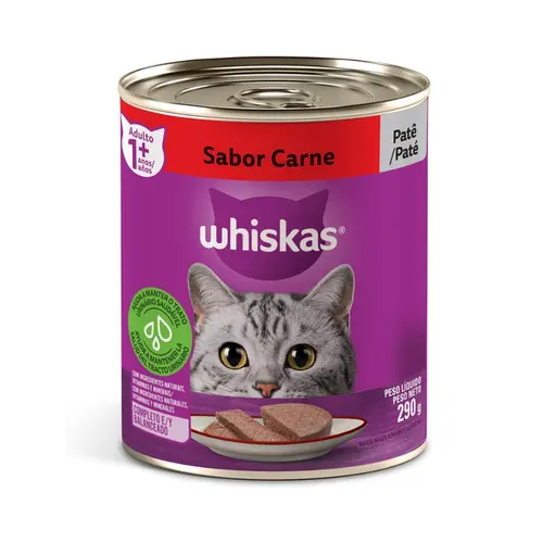 PATE LATA WHISKAS CARNE 290G