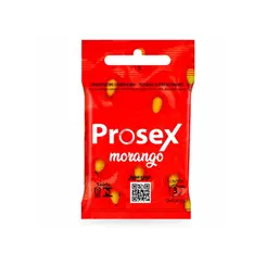 PRESERVATIVO PROSEX MORANGO 3 UNIDADES