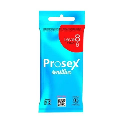 PRESERVATIVO PROSEX SENSITIVE LEVE 8 PAGUE 6