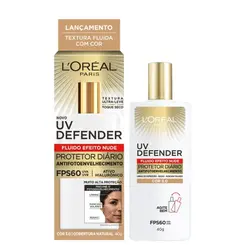 PROTETOR SOLAR FACIAL LOREAL UV DEFENDER FPS60 COR 3.0 40G