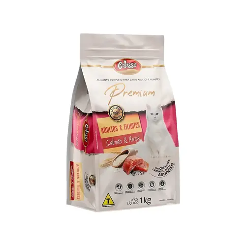 RAÇAO COLOSSO GATOS SALMAO E ARROZ 1KG