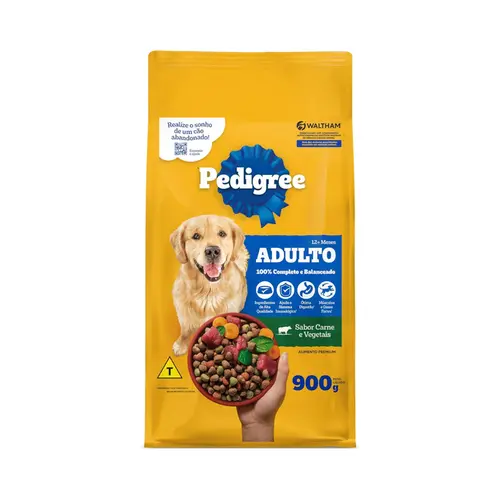 RAÇAO PEDIGREE ADULTO CARNE E VEGETAIS 900G