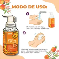 SABONETE EM ESPUMA PARA MÃOS KISS NEW YORK PEACH NECTAR 275ML