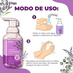 SABONETE EM ESPUMA PARA MÃOS KISS NEW YORK VIOLET LAVENDER 275ML