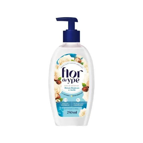 SABONETE LIQUIDO FLOR DE YPE ROSAS BRANCAS E AVELA 250ML