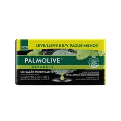 KIT SABONETE PALMOLIVE NATURALS SENSAÇÃO PURIFICANTE 85G COM 6 UNIDADES