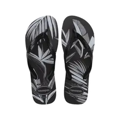 CHINELO HAVAIANA ALOHA FOLHAS PRETO/CINZA TAMANHO 39
