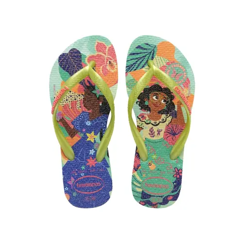 CHINELO HAVAIANA KIDS SLIM MIRABEL VERDE MATCH TAMANHO 25