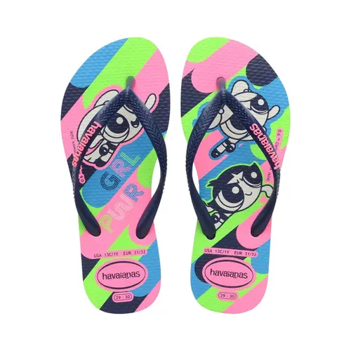 CHINELO HAVAIANA KIDS SLIM MENINAS SUPER PODEROSAS BRANCO TAMANHO 31