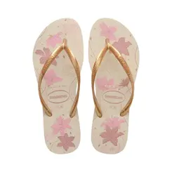 CHINELO HAVAIANA SLIM ORGANIC BEGE/DOURADO TAMANHO 33