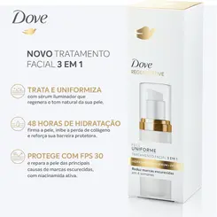 SERUM DOVE REGENERATIVE TRATAMENTO FACIAL 3 EM 1 ILUMINADOR, HIDRATANTE E FPS30 50ML