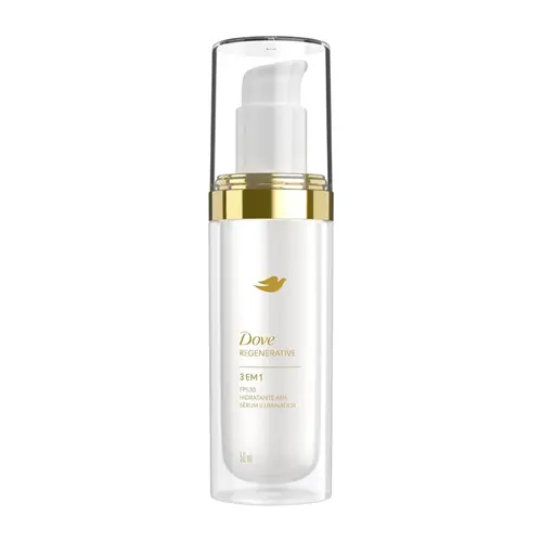 SERUM DOVE REGENERATIVE TRATAMENTO FACIAL 3 EM 1 ILUMINADOR, HIDRATANTE E FPS30 50ML