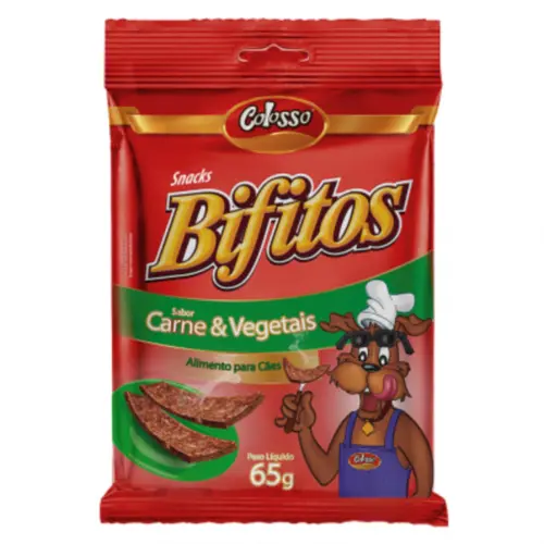 SNACKS BIFITOS COLOSSO CARNE E VEGETAIS 65G
