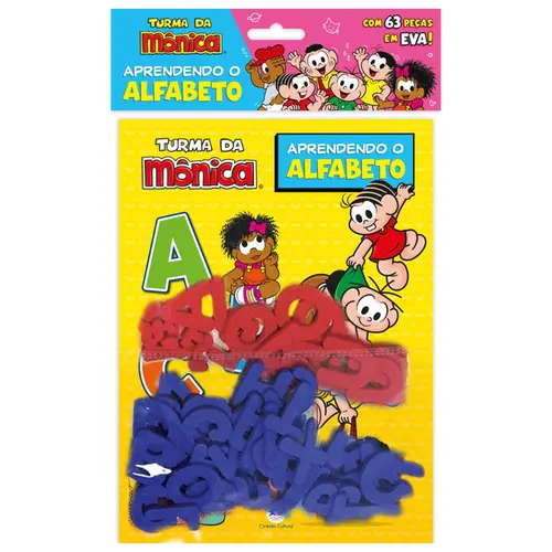 TURMA DA MONICA APRENDENDO O ALFABETO 63 PECAS EVA