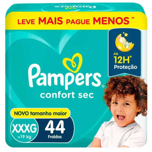 FRALDA PAMPERS CONFORT SEC XXXG 44 UNIDADES