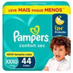 FRALDA PAMPERS CONFORT SEC XXXG 44 UNIDADES