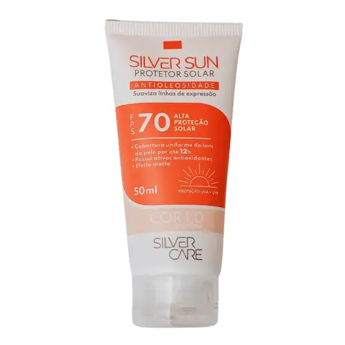 PROTETOR SOLAR FACIAL SILVER SUN FPS70 50ML COR 1.0