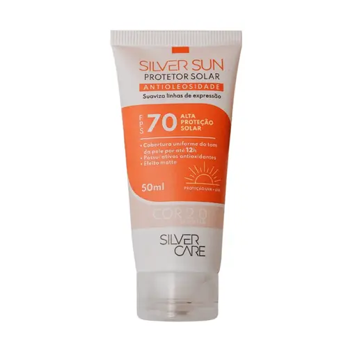 PROTETOR SOLAR FACIAL SILVER SUN FPS70 COR 2.0 50ML