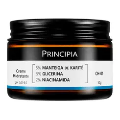 CREME HIDRATANTE FACIAL PRINCIPIA CH-01 5% MANTEIGA DE KARITÉ + 5% GLICERINA + 2% NIACINAMIDA 50G