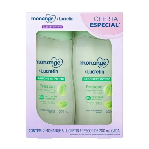 KIT SABONETE LIQUIDO INTIMO MONANGE & LUCRETIN FRESCOR COM 2 UN 200ML