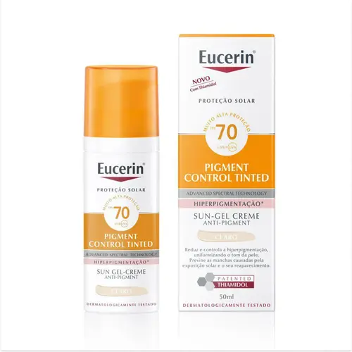 PROTETOR SOLAR FACIAL EUCERIN PIGMENT CONTROL TINTED FPS70 COR CLARO 50ML