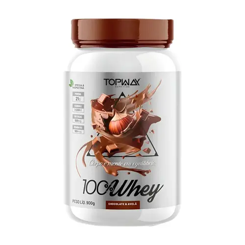 WHEY PROTEIN TOPWAY - CHOCOLATE E AVELA 900G